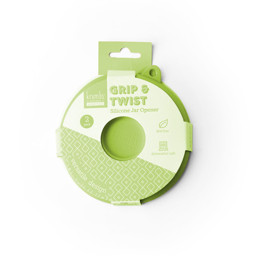 DM Merchandising Silicone Jar Opener, Green - Set of 2 (KKJO24)