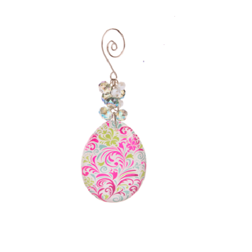 Ganz Metallic Glass Egg Ornament - Pink/Blue/Green (ACRYE-19)