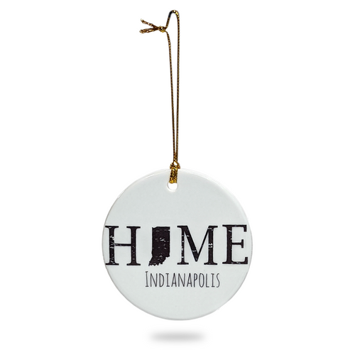 The Dish "Home" Flat Round Ornament, Indianapolis