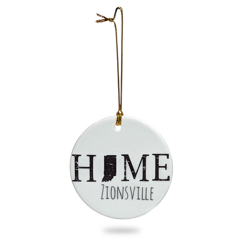 The Dish "Home" Flat Ornament, Zionsville