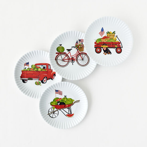 One Hundred 80 Degrees American Holiday "Paper" Plate, Set of 4 (ME0587)