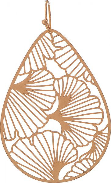 Rain Gold Gingko Leaf Pattern Teardrop Earrings