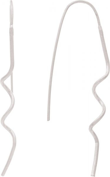 Rain Silver Corkscrew Wire Thread Earrings