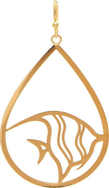 Rain Gold Fish Teardrop Earrings