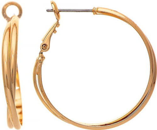 Rain Gold Medium Double Hoop Earrings