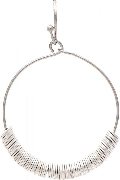Rain Silver Disc Bead Circle Earrings