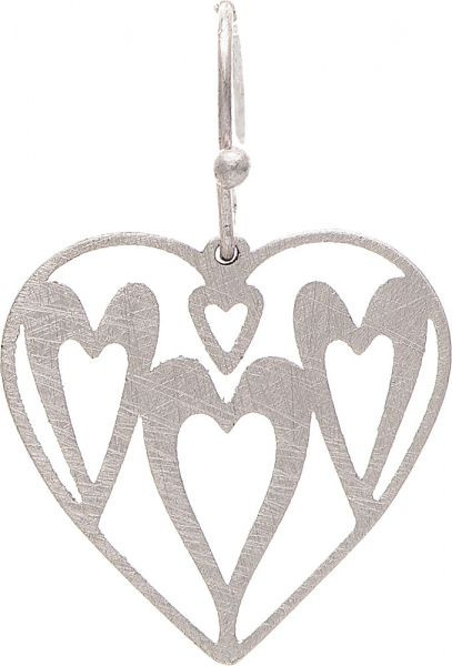 Rain Silver Brass Heart to Heart Earrings