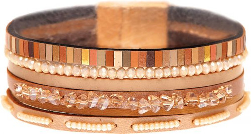 Rain Beige Stone Chips Neutrals Magnetic Bracelet