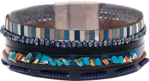 Rain Turquoise Stone Chips Blues Magnetic Bracelet