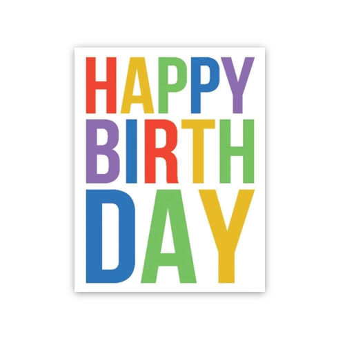 Caspari Gift Enclosure Cards, Happy Birthday Block Print (46GENC)