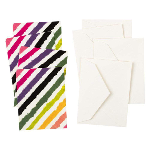 Caspari Gift Enclosure Cards, Rainbow Stripe, 2 Pack (8886ENC)