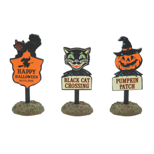 Department 56, Village Figures - Halloween Signs, Set of 3 (6009820)