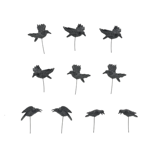 Department 56, Halloween Village Figures - Halloween Crows, Set of 10 (6010451)