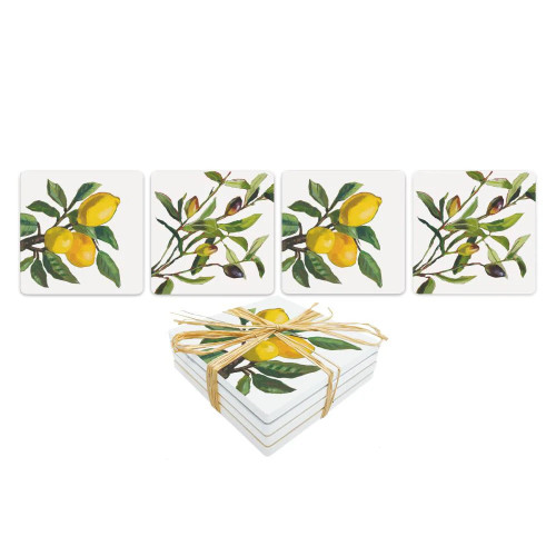 Paperproducts Design Coaster Set, Lemons & Olives Musée (26075)