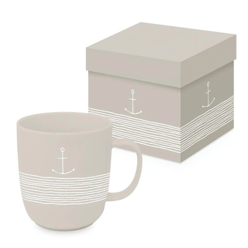 Paperproducts Design Gift-Boxed Matte Mug, Pure Anchor Taupe (604621)