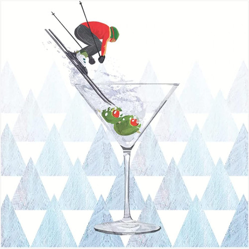 Paperproducts Design Beverage Napkins, Apres Ski Martini - 2 Packs (3253920)