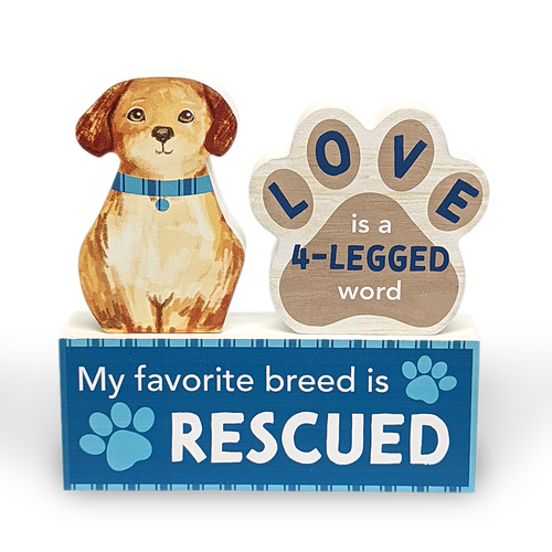 Ganz Stacked Blocks Dog Sign, Blue