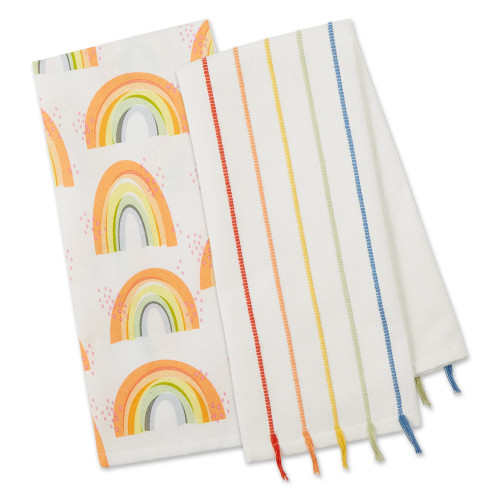 Design Imports Dishtowels, Over The Rainbow - Set of 2