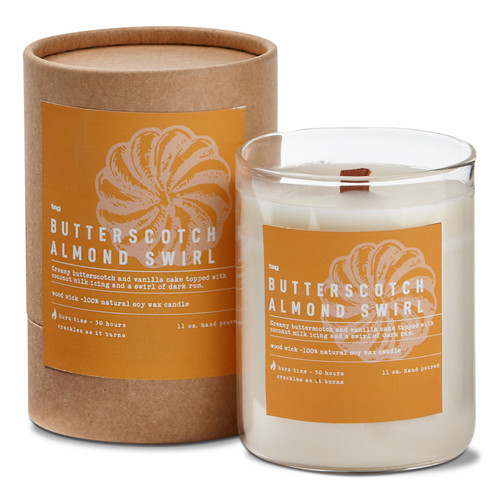 TAG Wood Wick Candle, Butterscotch Almond Swirl (G14474)