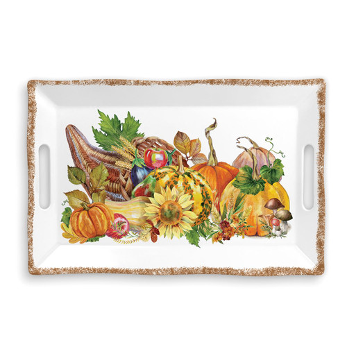 Michel Design Works Pumpkin Prize Melamine Serveware Large Tray