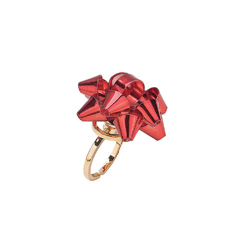 Roman Spin Ring, Red Christmas Bow (13835)