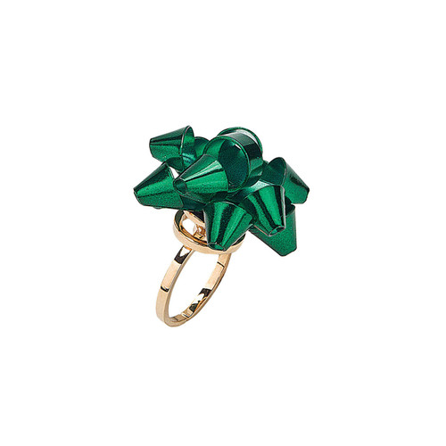 Roman Spin Ring, Green Christmas Bow (13835)