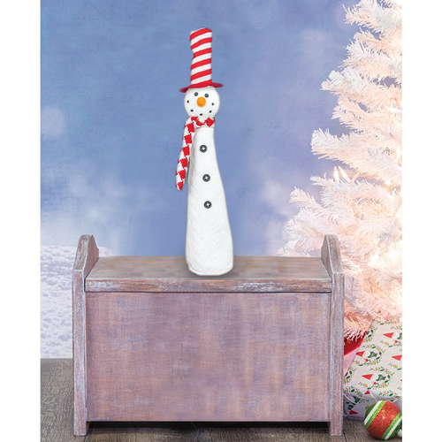 Hanna's Handiworks Skinny Tabletop Chef Snowman, Top Hat