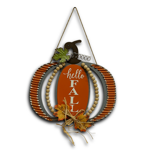 Hanna's Handiworks Beaded Pumpkin Hanger, Hello Fall
