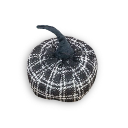 Hanna's Handiworks Black & White Pumpkin, Plaid (52041A)