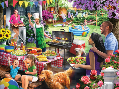 Vermont Christmas Company Jigsaw Puzzle, Backyard BBQ - 550 Piece (VC1208)