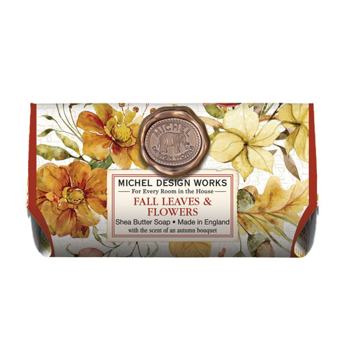 Michel Design Works Large Bath Soap Bar, Fall Leaves & Flowers (SOAL364)