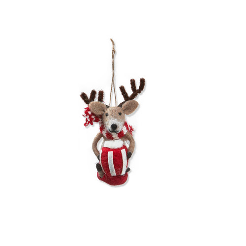TAG Ornament, Reindeer with Drum (G15495B)