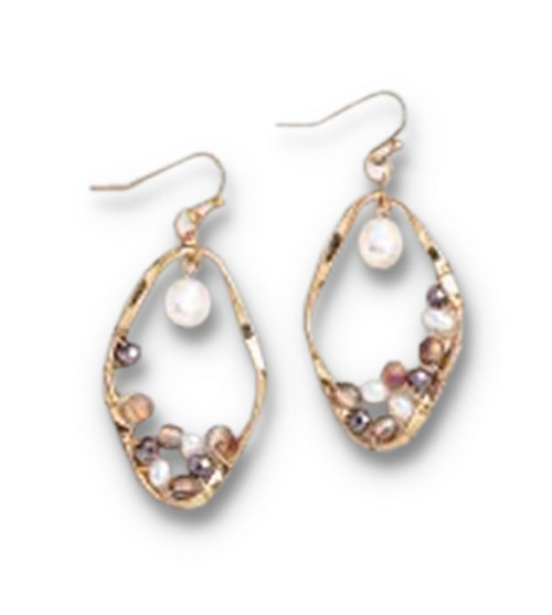 Ganz Wooden Bead Earrings, Paprika (EAR9000-PAPRIKA)