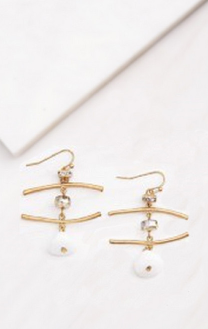 Ganz Abstract Earrings, White (EAR9004-WHITE)