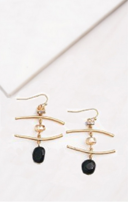 Ganz Abstract Earrings, Black (EAR9004-BLACK)