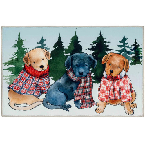 HCI Olivia's Home Rug, Puppies in Plaid