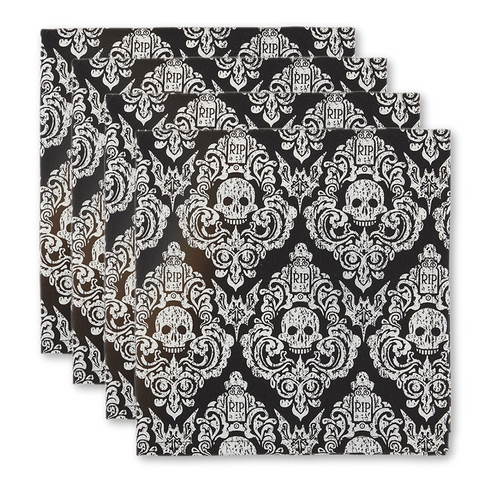 Design Imports  Embellished Napkins, Graveyard Damask - Set of 4 (753960)