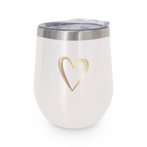 Paperproducts Design Stainless Steel Beverage Tumbler, Pure Heart (Gold) - 180501916