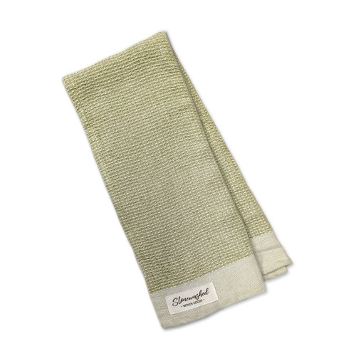 Design Imports Stonewashed Waffle Dishtowel, Fresh Pear (751107)