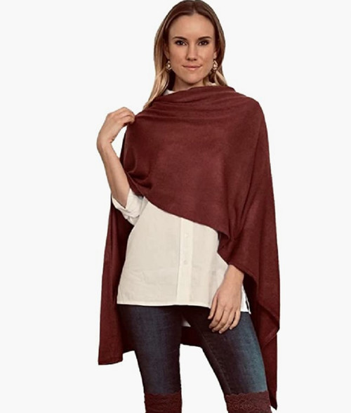 Ganz Simply Noelle Bordeaux Cardi Wrap Shawl Raspberry (BRDCRD9000-RASPBERRY)