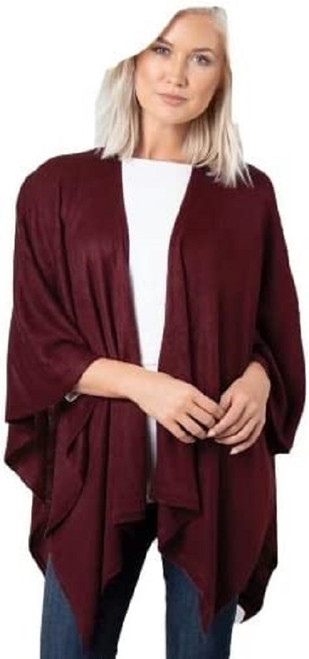 Ganz Simply Noelle Bordeaux Cardi Wrap Shawl Burgundy (BRDCRD9000-BURGUNDY)