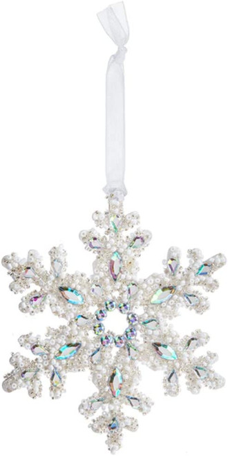 Ganz Ornament, Beaded Snowflake Rounded (ACRYX-210A)