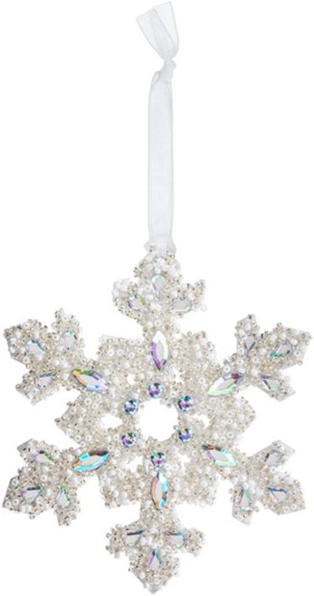 Ganz Ornament, Beaded Snowflake Pointed (ACRYX-210B)