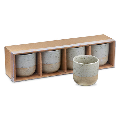 TAG Kyoto Reactive Glaze Porcelain Cup Set of 4 - Beige (G15519)