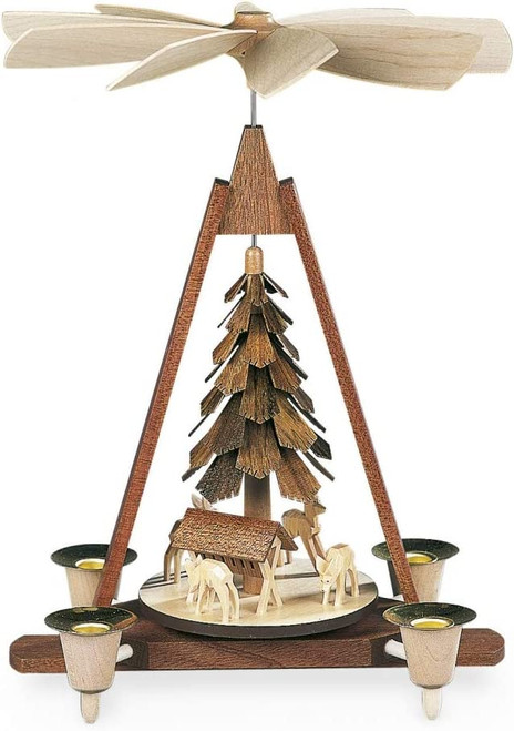 Müller Hand-Crafted Wooden Pyramid, Feeding Deer (M10308)