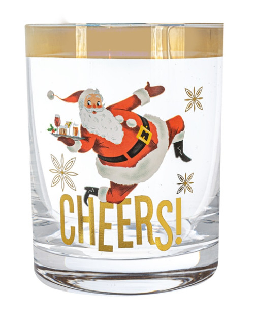 Midwest Low Ball Glass, Happy Hour Santa - Cheers (MX183786B)