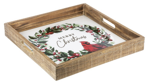 Midwest Tray, Cardinal in Wreath - Large (CX178902LG)