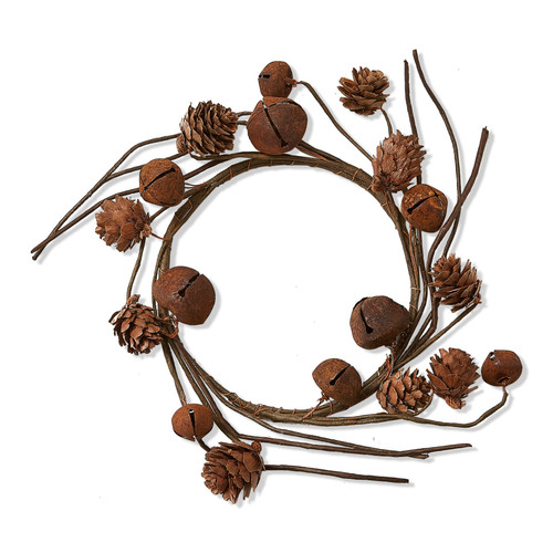 TAG Pinecone & Bell Wreath, Small - Brown (G15588)