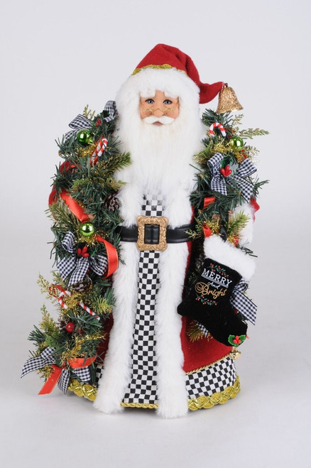Karen Didion Lighted Santa, Merry and Bright (CC16-244)