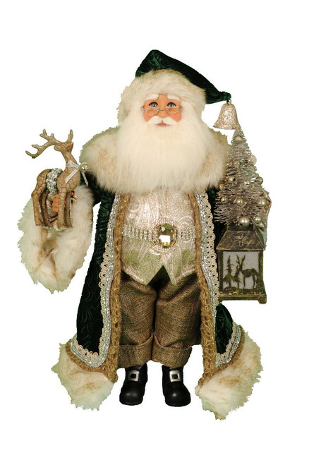 Karen Didion Lighted Woodland Emerald Santa (CC16-183)